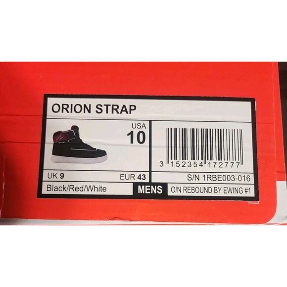 Patrick Ewing Orion Strap 1RBE003-016 *NEW* Men\'s Size 10 Blk/Red/wht main image 5